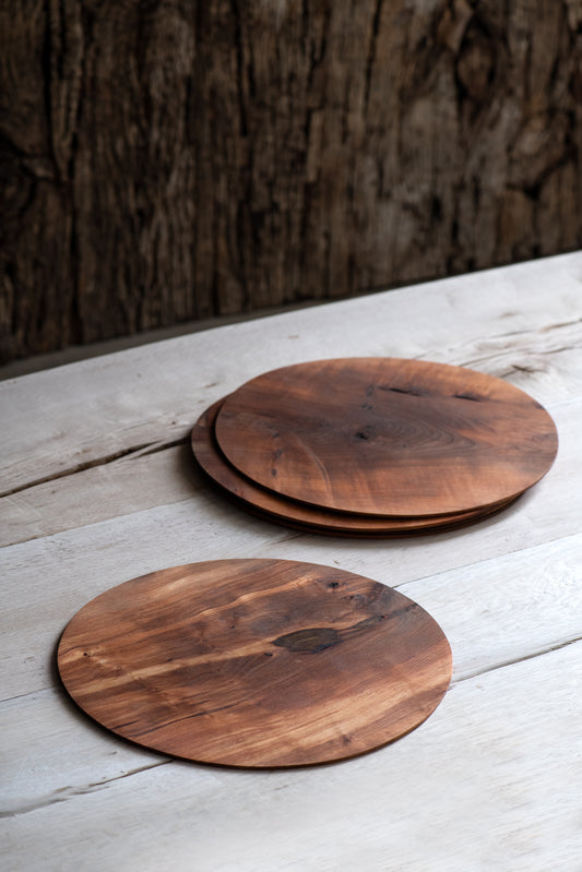Wood Placemats Circular Set Of 6