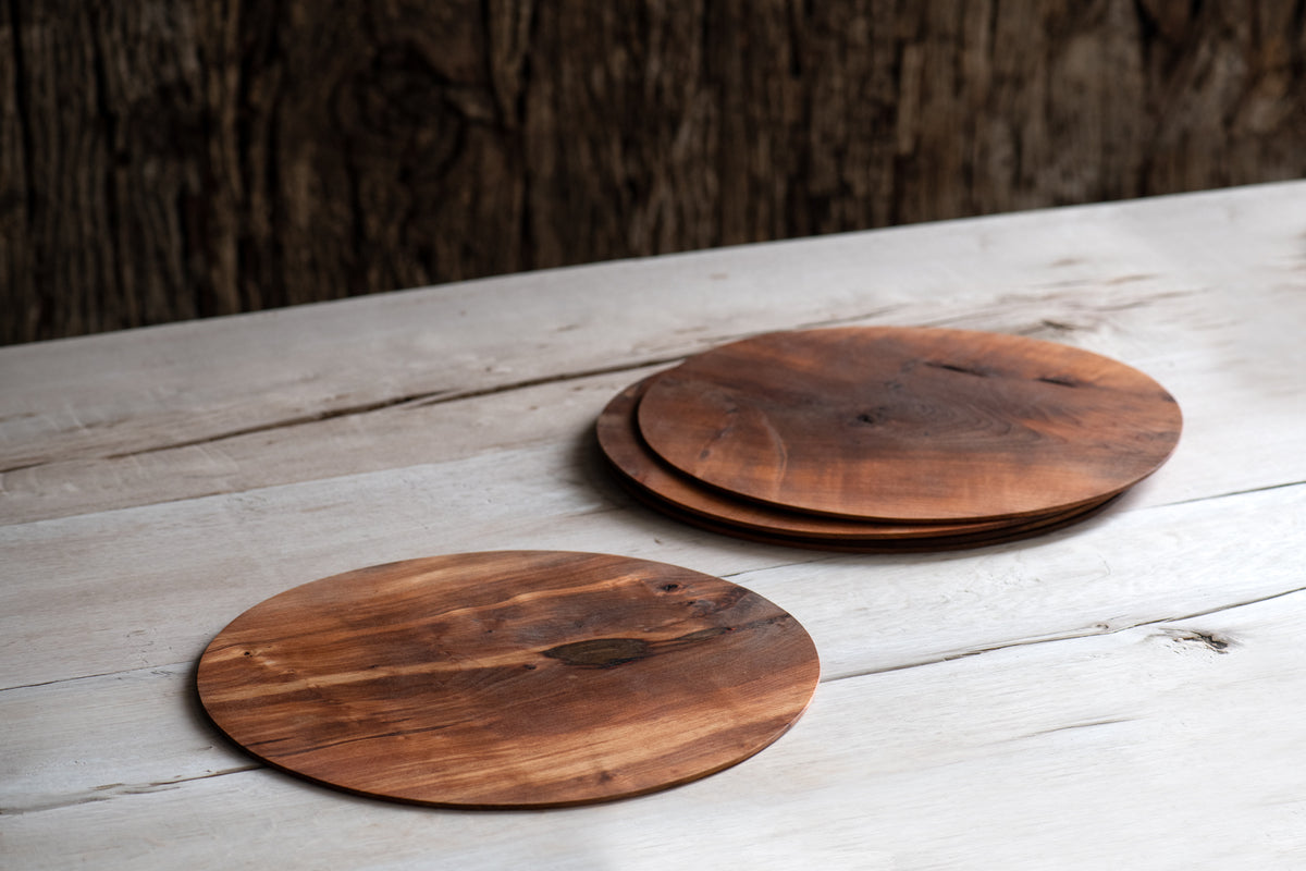 Wood Placemats Circular Set Of 6